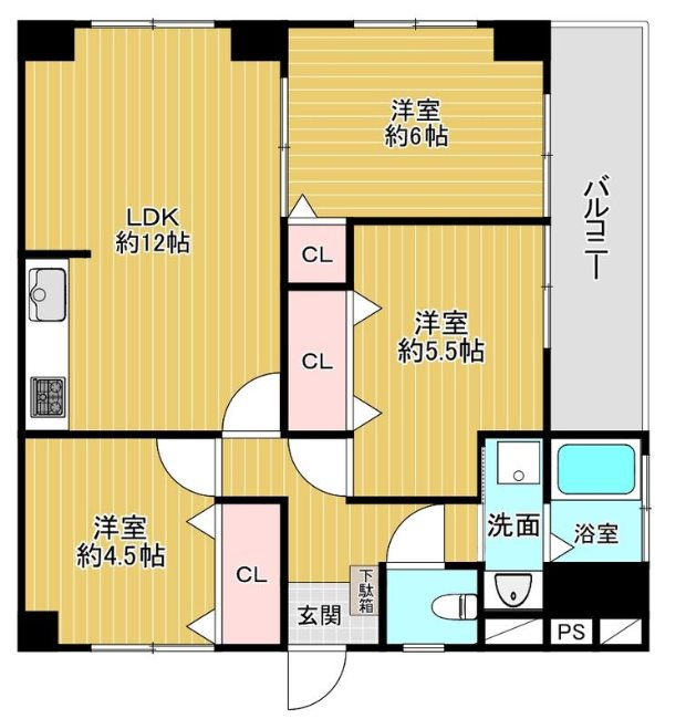 有馬道ハイツの間取り