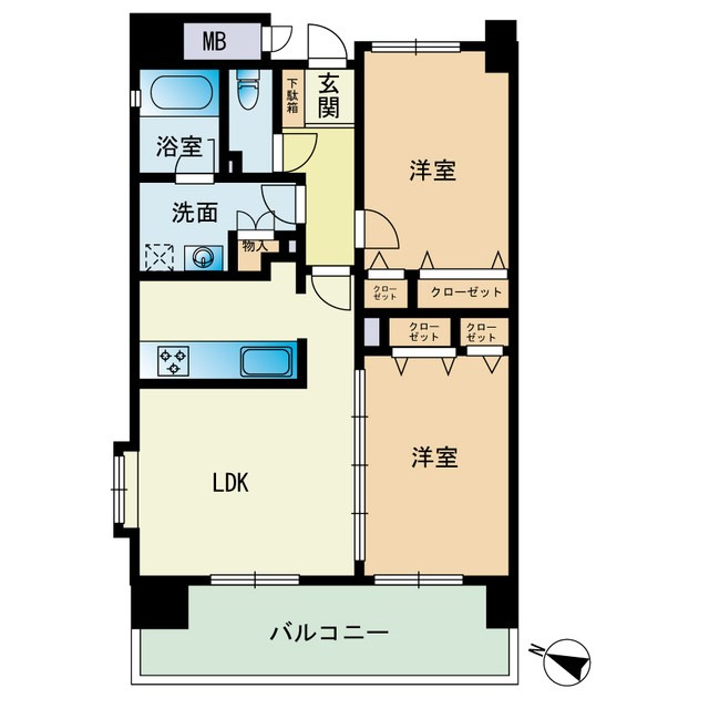 エコルクス赤坂Ⅱの間取り
