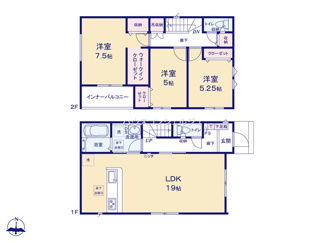【間取り】 | 名古屋市中川区中島新町２丁目1401【仲介手数料無料】新築一戸建て　4号棟