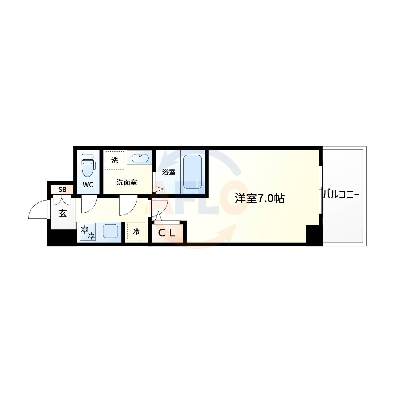 S-RESIDENCEドーム前千代崎の間取り|S-RESIDENCEドーム前千代崎　間取り