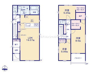 【間取り】 | 名古屋市港区宝神２丁目1303-2【仲介手数料無料】新築一戸建て　1号棟