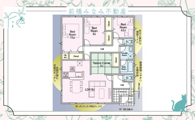 【新築平屋】前橋市青柳町第２７　６号棟(全１１棟)　クレイドルガーデン　新築建売分譲の間取り
