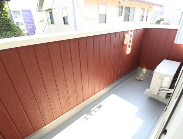 熊本市中央区渡鹿６丁目のアパートのバルコニー