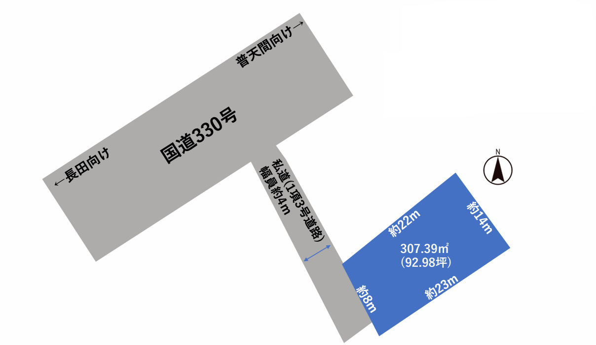 宜野湾市赤道2丁目の区画図