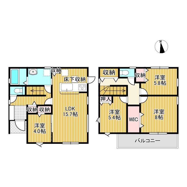 ●津市垂水 第4 新築戸建【全2棟】の間取り