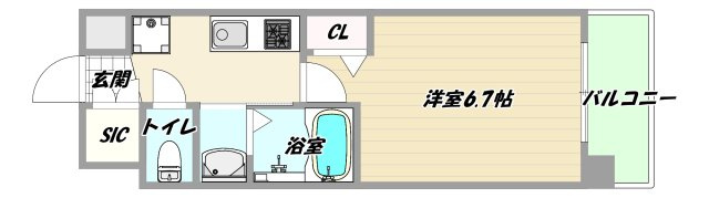 大阪市淀川区西三国４丁目の賃貸マンションの間取り