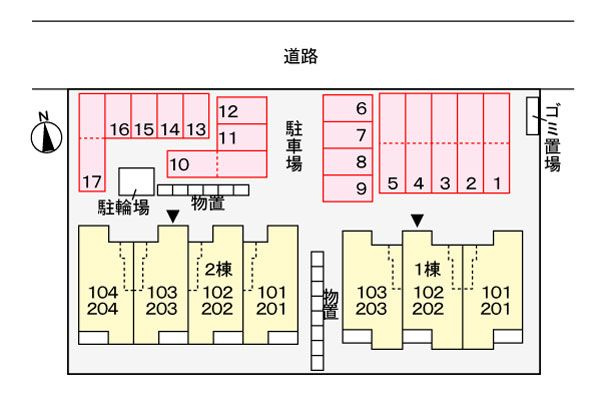 アルピナ　Ⅱの駐車場