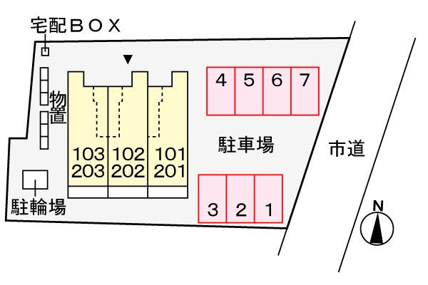 サニーヒルズⅢの駐車場