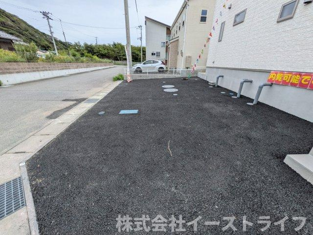 【新築戸建】　いわき市平豊間第9　全2棟の駐車場|2号棟写真　カースペースです（3台駐車可能）