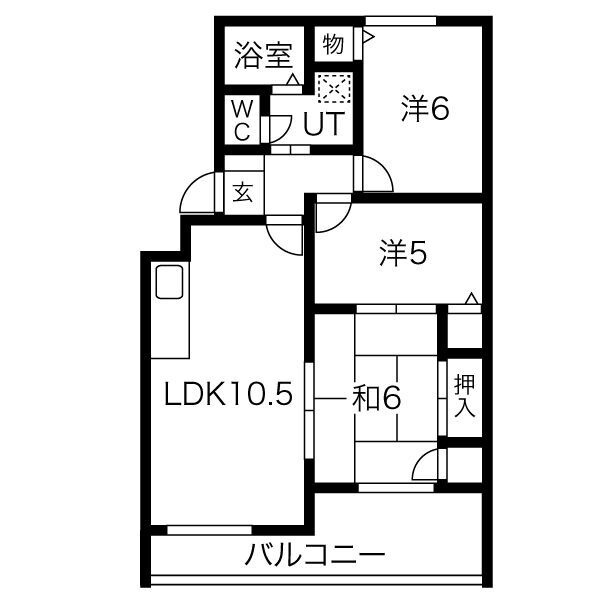 神戸市北区谷上東町のアパートの間取り