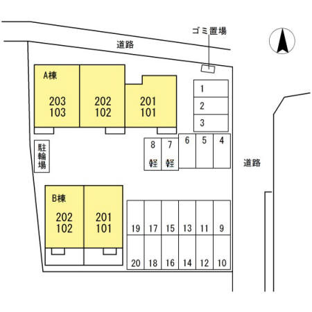 アヴニール.Ｓ B棟の区画図