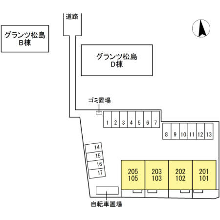 グランツ松島Ｅの区画図
