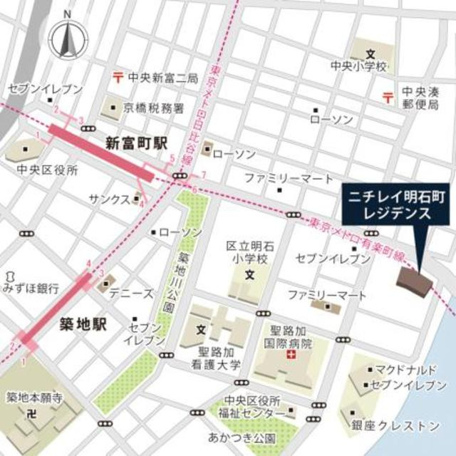 ニチレイ明石町レジデンスの地図