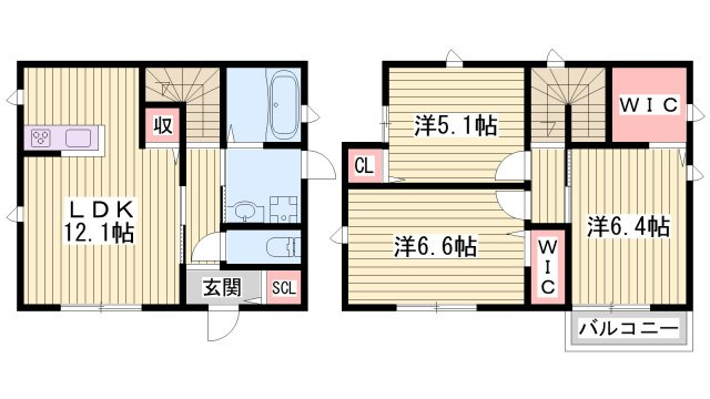 コンフォート日輪寺　Ｂ棟の間取り