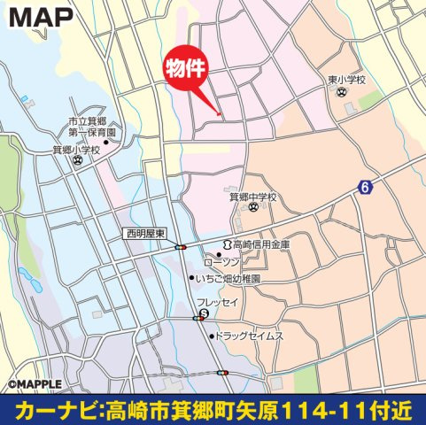 【新築】高崎市箕郷町矢原　限定１棟　いろどりアイタウン　新築建売の地図