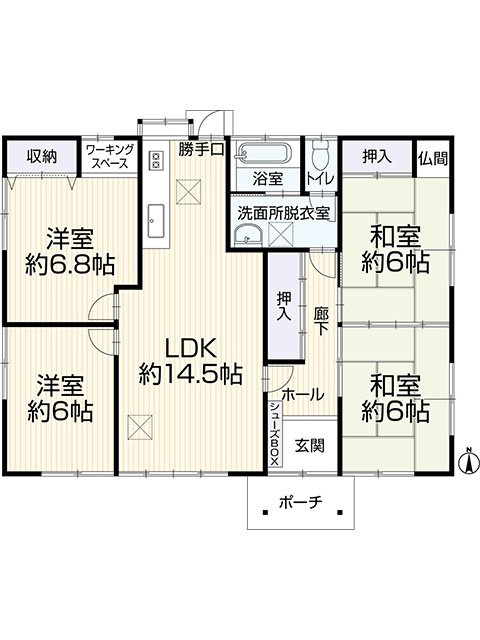 糸島市曽根戸建の間取り