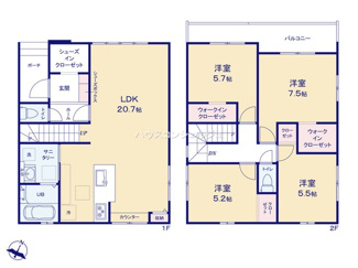 【間取り】 | 名古屋市港区大手町５丁目29-2【仲介手数料無料】新築一戸建て　2号棟