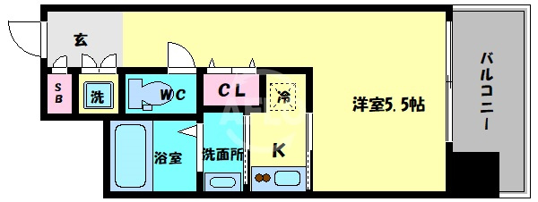 レジュールアッシュ長堀通南の間取り|レジュールアッシュ長堀通南　　間取り