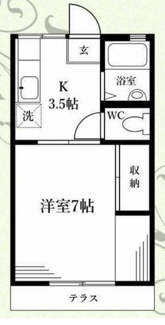 【間取り】 | sei-bosco1129A | 南向き1LDK