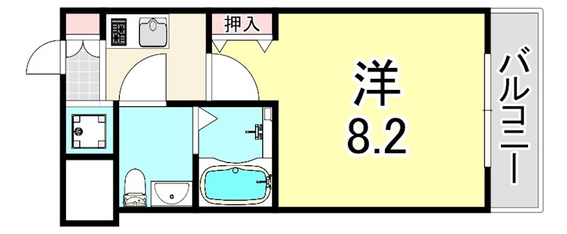 尼崎市昭和南通３丁目の賃貸マンションの間取り