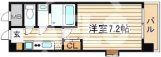 クラウンハイム北心斎橋フラワーコートの間取り|クラウンハイム北心斎橋フラワーコート　角部屋