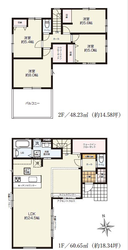水戸市元吉田町7期　新築戸建　2号棟の間取り
