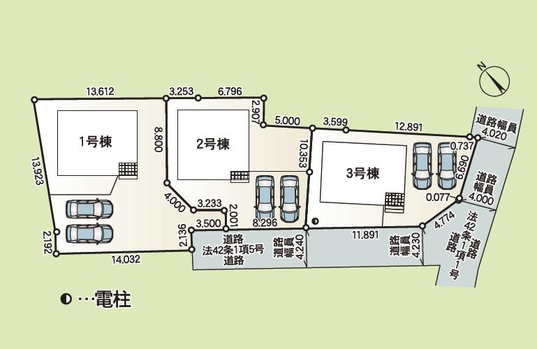 土浦市真鍋第12　新築戸建　3号棟の区画図