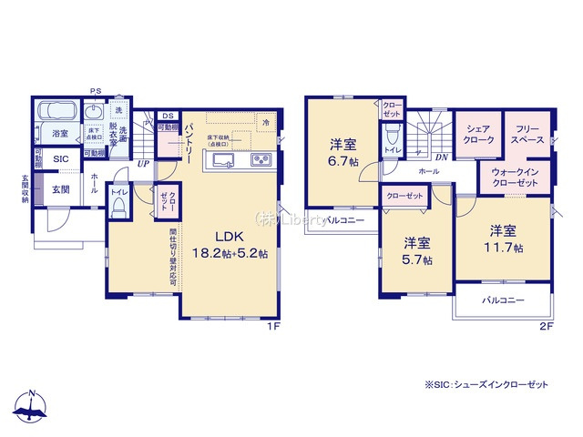 牛久市田宮町29期　新築戸建　2号棟の間取り