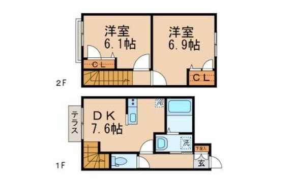 テラス1Q2の間取り