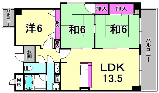 ヒロネン塚口の間取り