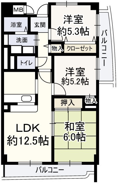 フローラルコート橘の間取り