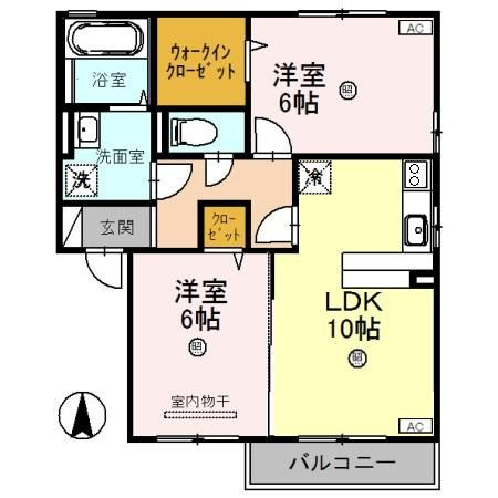 リビングタウン舟橋壱番館　Cの間取り