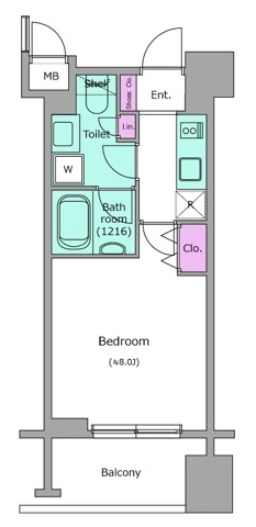 新品家具付きマンション築地13(KaGood東京)の間取り|※間取りと異なる場合は現状を優先します。