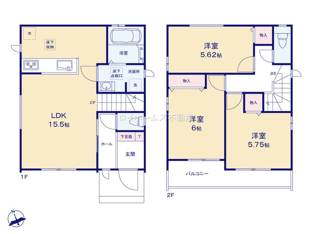 【間取り】 | 名古屋市名東区新宿２丁目19『仲介料無料』新築戸建て | A号棟