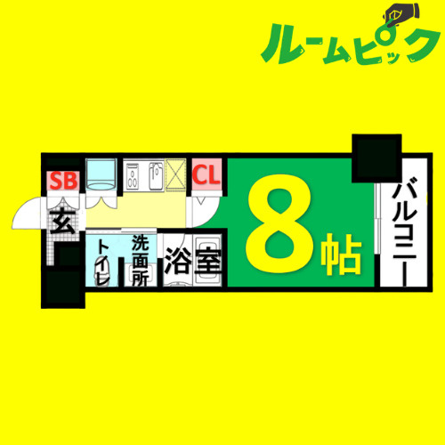 レジディア高岳　名古屋市賃貸　仲介手数料無料の間取り