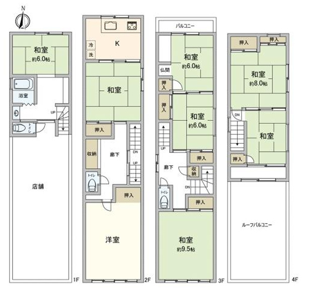 天下茶屋２丁目貸店舗の間取り
