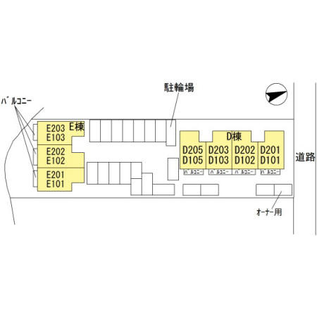 シャルマンHAMA　E棟の区画図