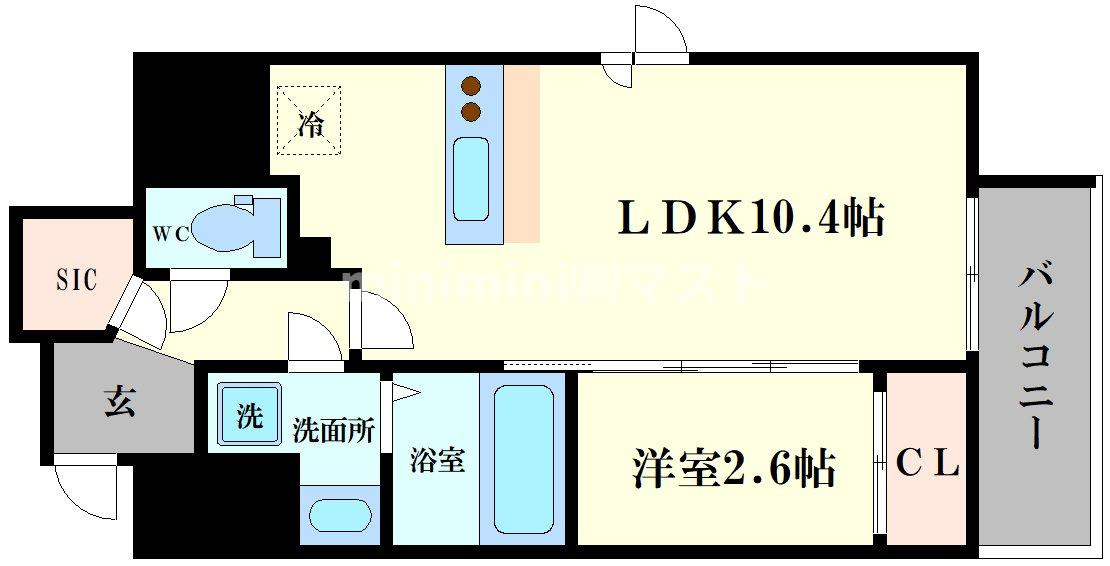 AFFLUENCE難波EASTの間取り