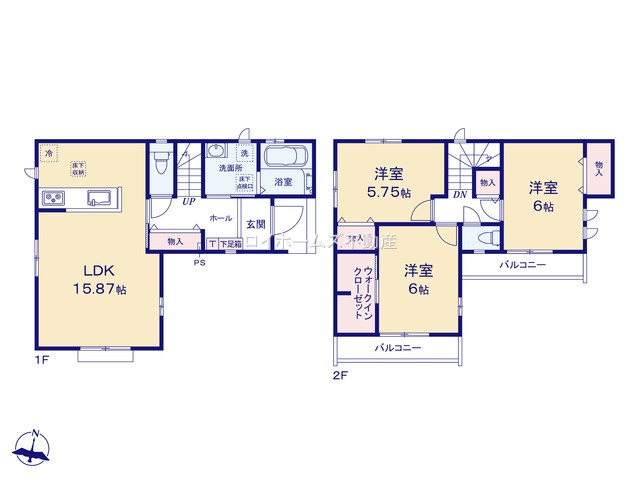 【間取り】 | 名古屋市緑区神の倉２丁目66『仲介料無料』新築戸建て | A号棟