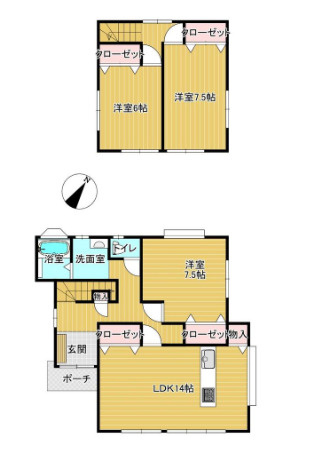 水戸市大串町　中古戸建の間取り