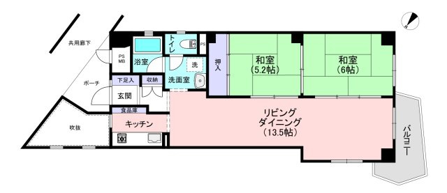 青木町ハイツ２号棟の間取り