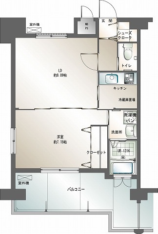 新品家具付きマンション御供所町3(KaGood福岡)の間取り