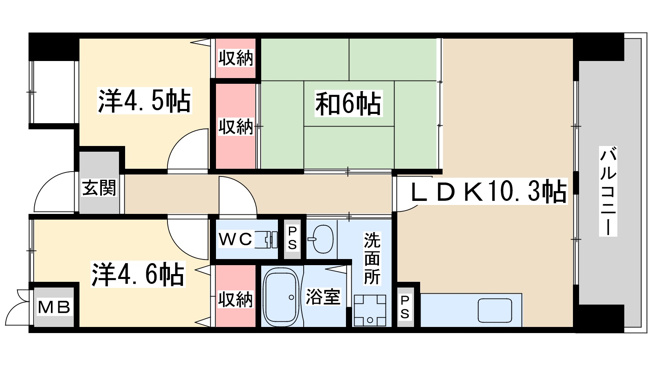 【間取り】 | サクラハイム浦江　