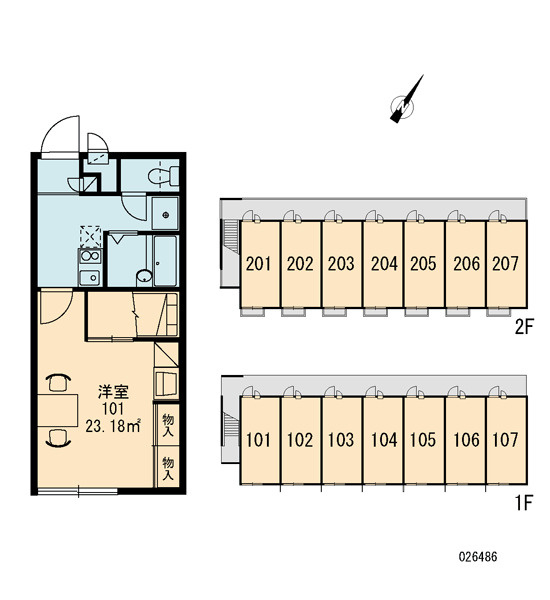 大竹市南栄３丁目のアパートの区画図|画像3