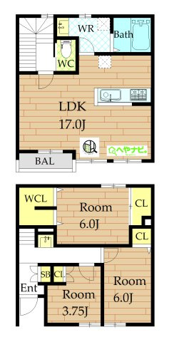 【間取り】 | 昭和区御器所二丁目戸建賃貸