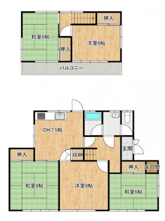 水戸市双葉台1丁目　中古戸建の間取り