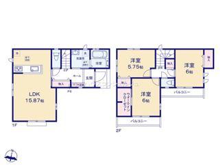 【間取り】 | 名古屋市緑区神の倉２丁目66【仲介手数料無料】新築一戸建て　A号棟