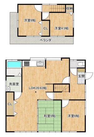 水戸市堀町　中古戸建の間取り