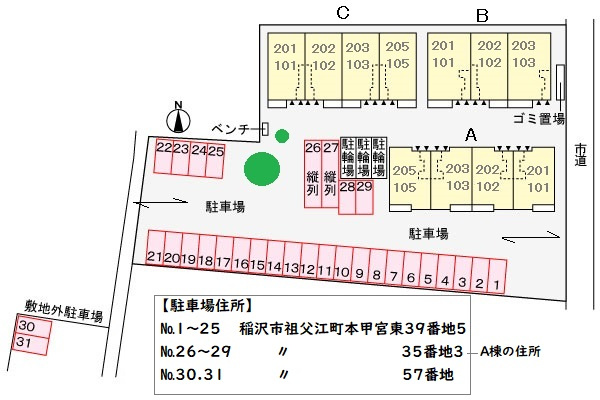 サニーサイドハイツＢの駐車場|その他