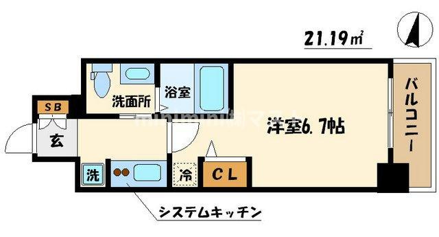エステムコート難波サウスプレイスⅣパークグレイスの間取り